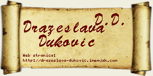Dražeslava Duković vizit kartica